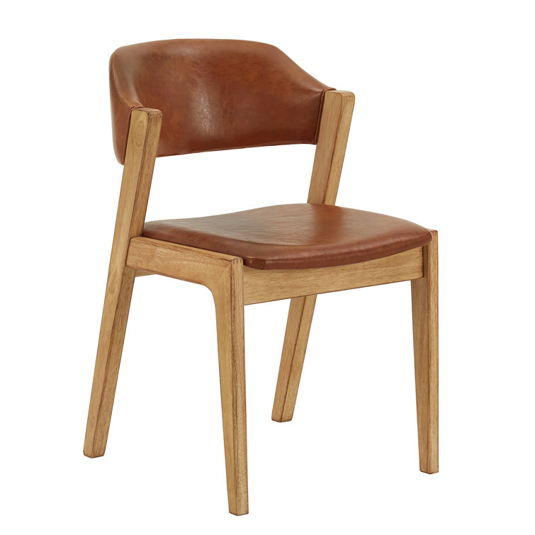 Caramel leather dining discount chairs